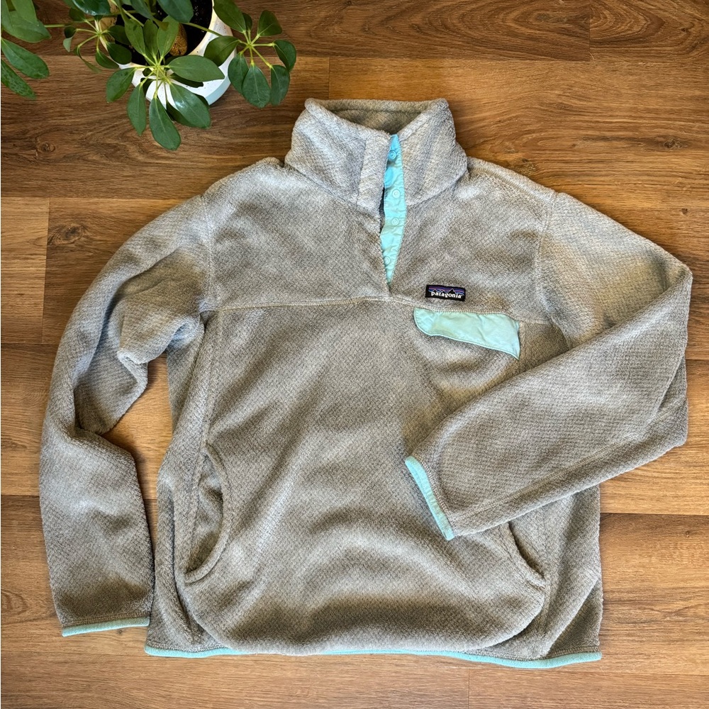 Patagonia Re-Tool Snap T Fleece Pullover Women's Gray Blue Large